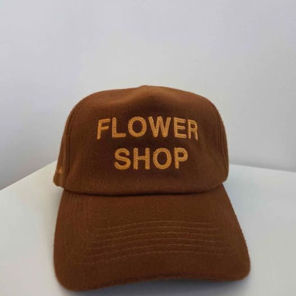 Friends of Felix Flower Shop Cap Brown Faux-Wool 5-Panel Adjustable Snapback